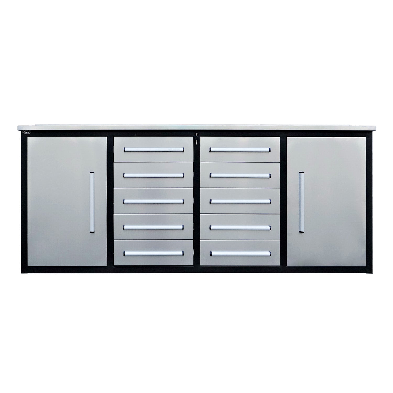 7ft Heavy Duty Workbench with 10 Drawers & 2 Cabinets