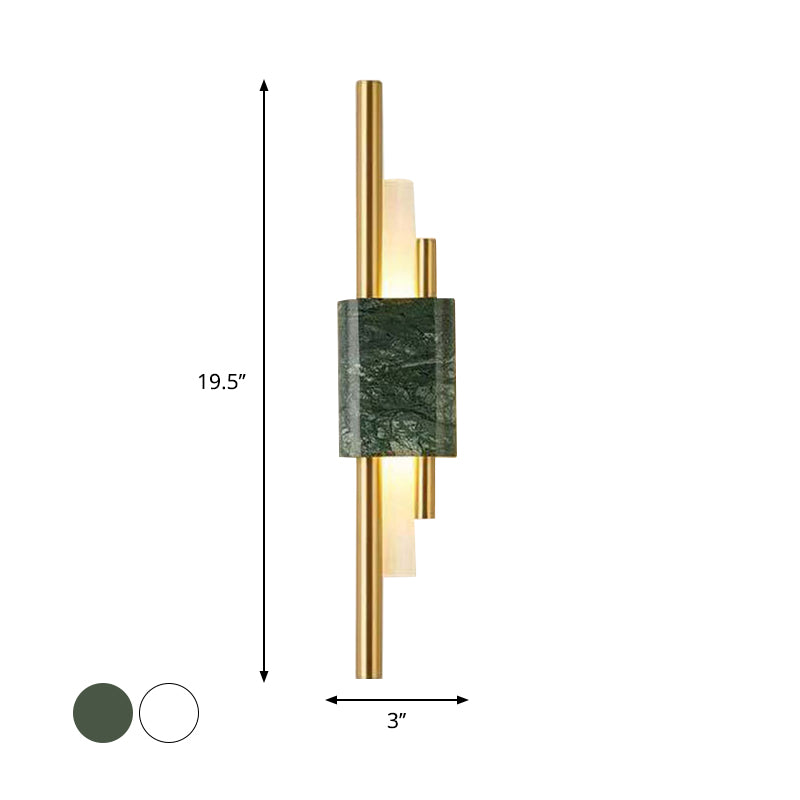 Luminescent Lines: Modern LED Wall Light with Marble Accents