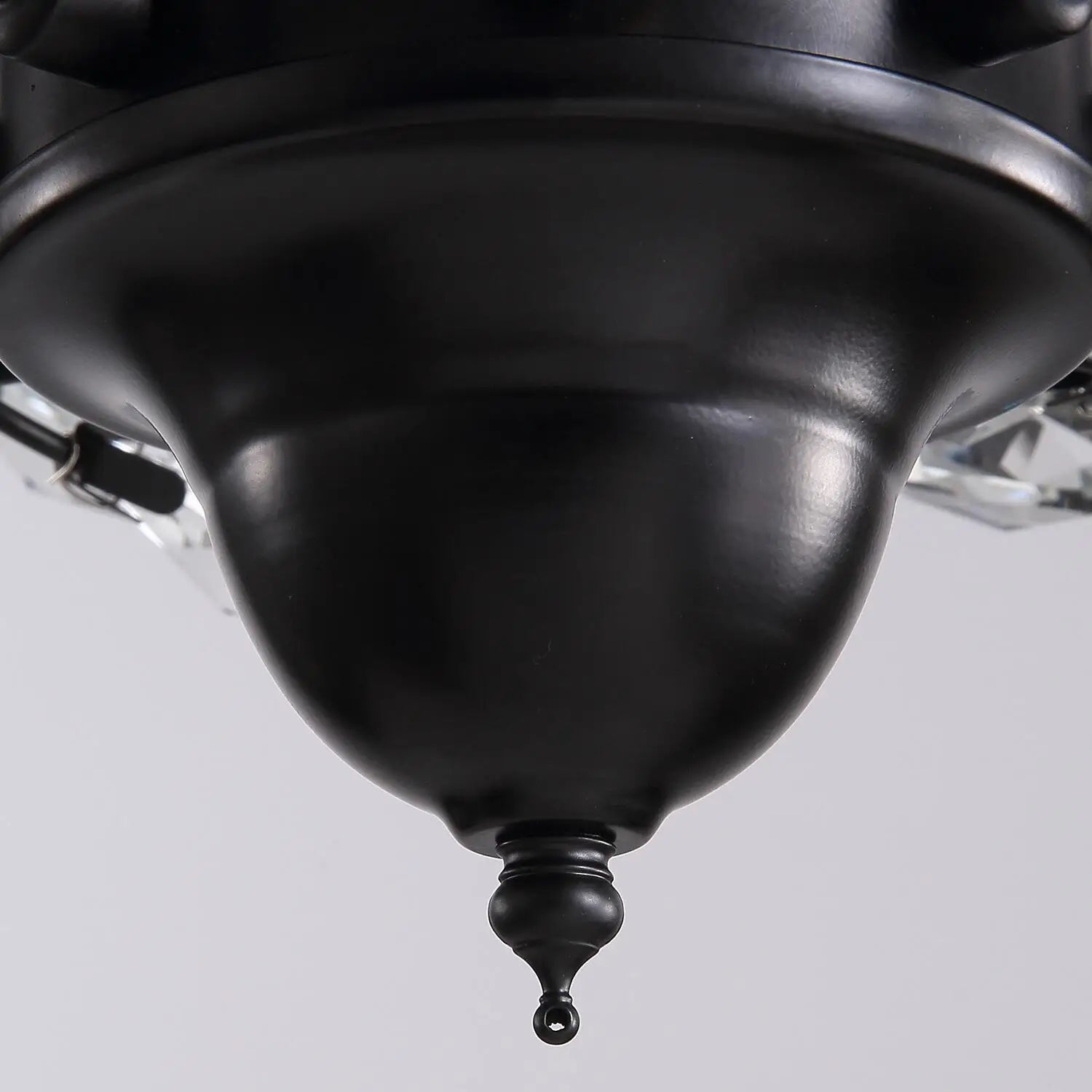 American Stye Black Crystal Follower Design Ceiling Fans With Light 110V 220V Wood Blades Remote Control Hanging Fans Lamp 52 "