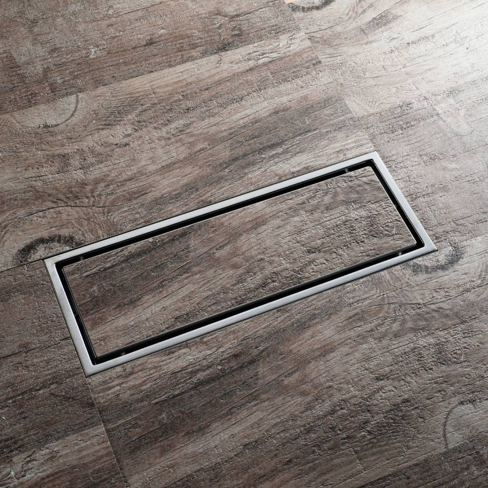 Brushed nickel stainless floor drain 11.8inch x 4.3 inch
