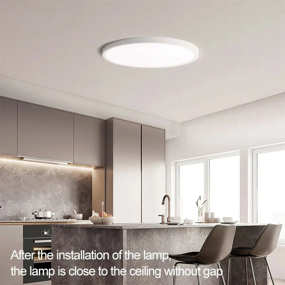 Circular Ultra-Thin LED Ceiling Lamp - Ideal for Bedroom, Balcony, Hallway, Study, and Bathroom - Three Prevention Features for Enhanced Durability