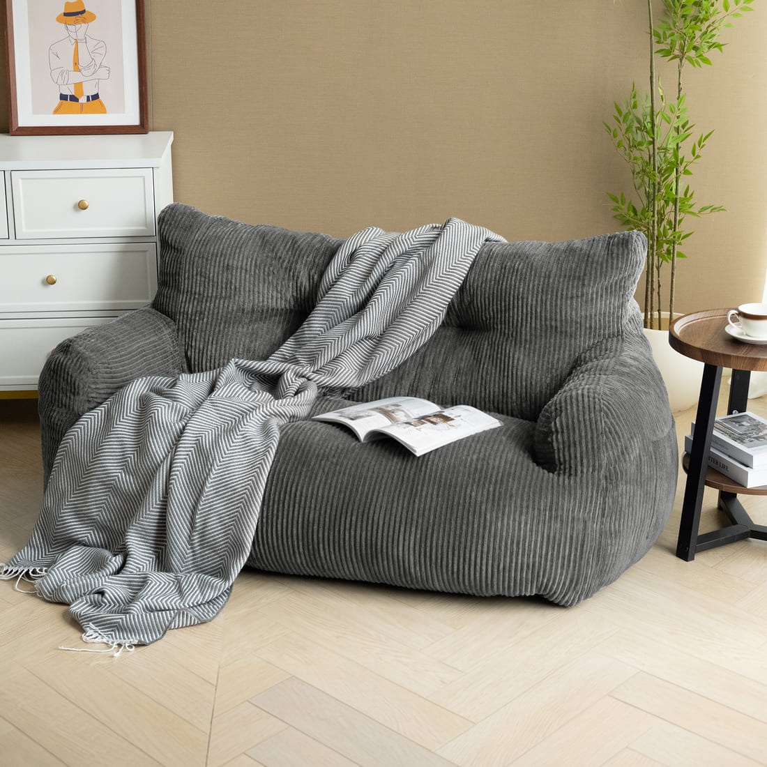 Pamapic Adult Bean Bag Chair for House Comfy