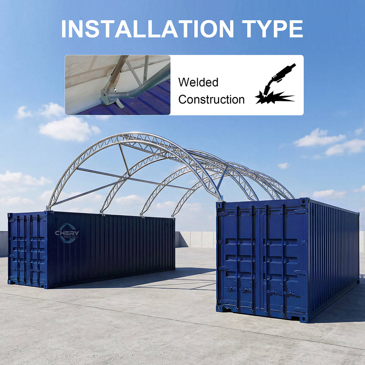 Fortified 20'x20' Double Truss Container Shelter