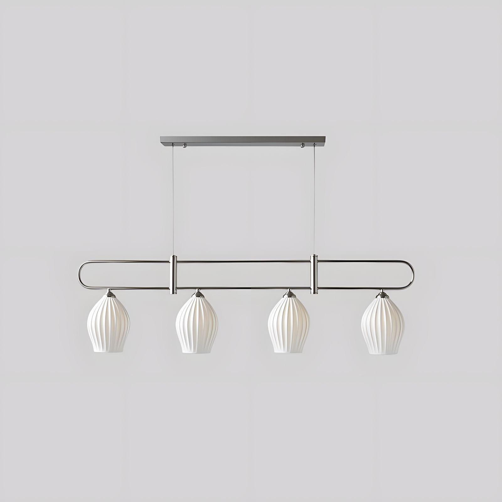 Ceramic Ribbed Linear Pendant Light