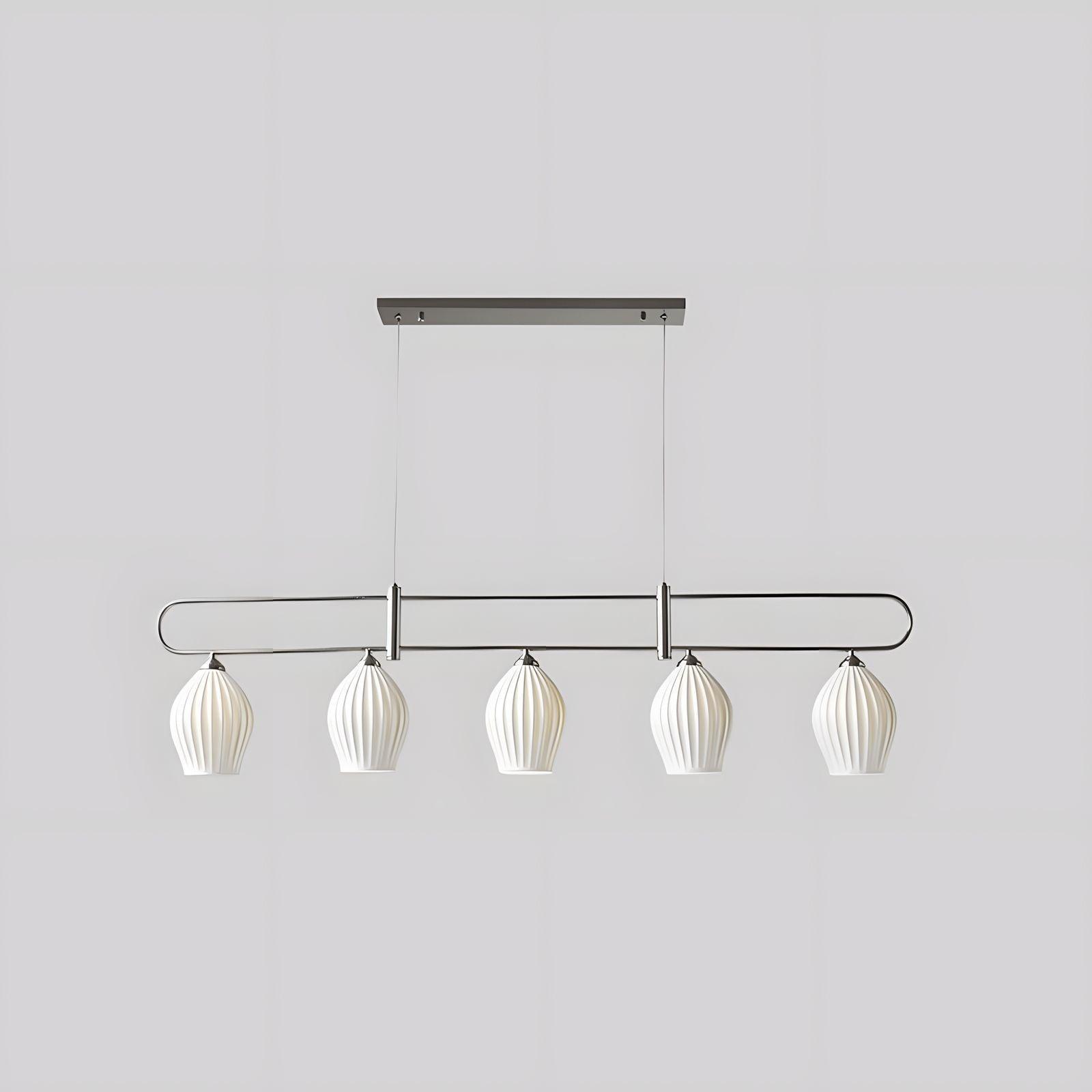 Ceramic Ribbed Linear Pendant Light