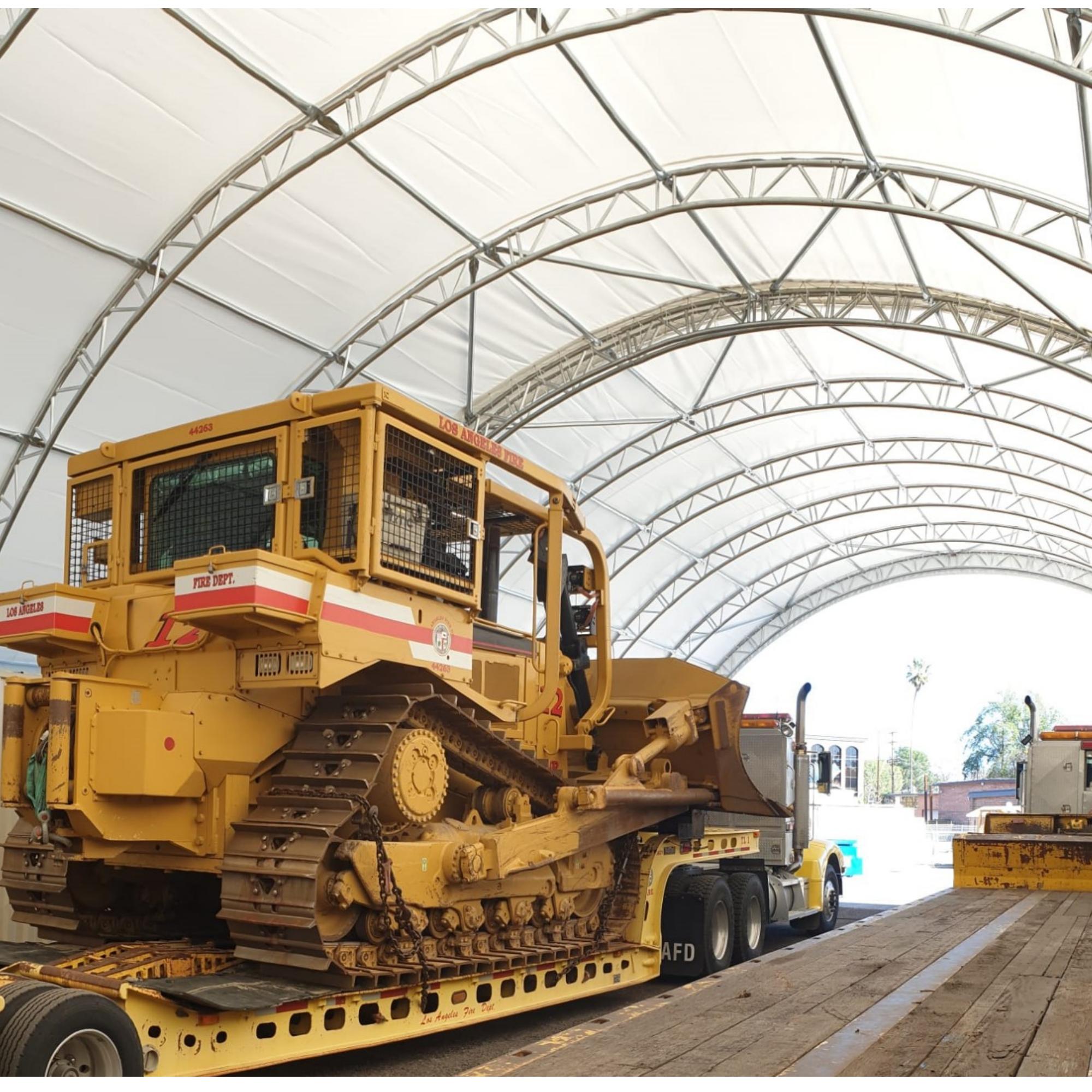 40'x40'x15' Double Truss Shipping Container Canopy Shelter