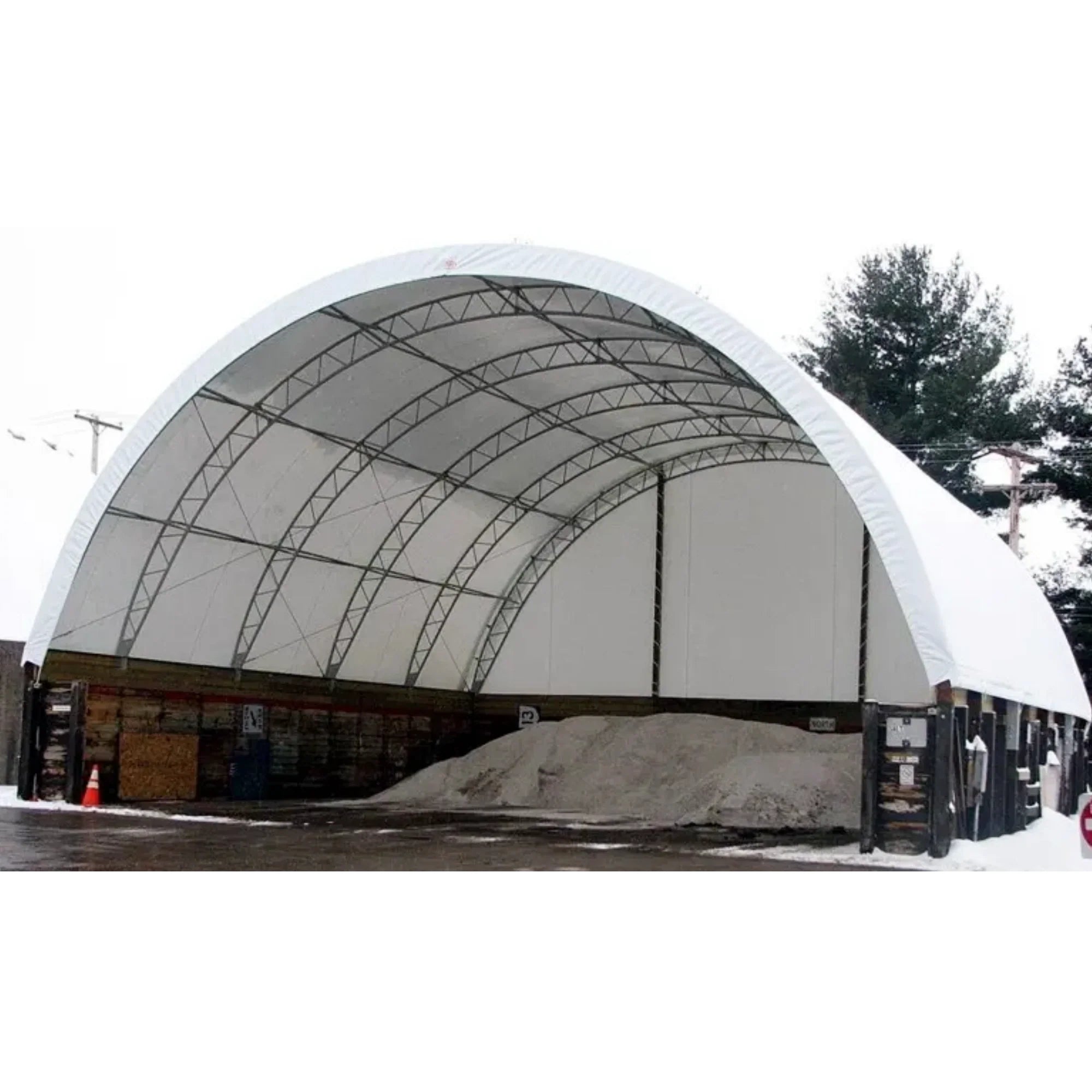 40'x40'x15' Double Truss Shipping Container Canopy Shelter
