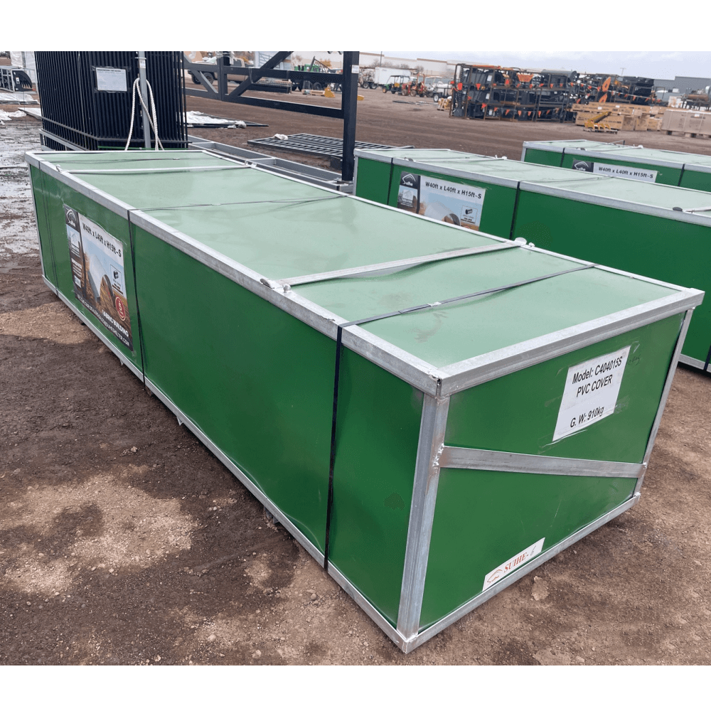 40'x40'x15' Double Truss Shipping Container Canopy Shelter, Outside