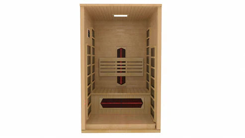 Dynamic Gracia FS 2026 | 1-2 Person Full Spectrum Near Zero EMF Infrared Sauna | 4 FAR + 2 Near IR Panels | Under 3 mG | All 3 Wavelengths | Red Light Therapy | Canadian Hemlock | DYN-6119-03 FS