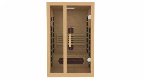 Dynamic Gracia FS 2026 | 1-2 Person Full Spectrum Near Zero EMF Infrared Sauna | 4 FAR + 2 Near IR Panels | Under 3 mG | All 3 Wavelengths | Red Light Therapy | Canadian Hemlock | DYN-6119-03 FS