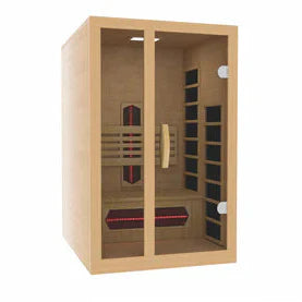 Dynamic Gracia DYN-6119-03 FS 2026 1-2 person full spectrum near zero EMF infrared sauna Canadian Hemlock with glass door