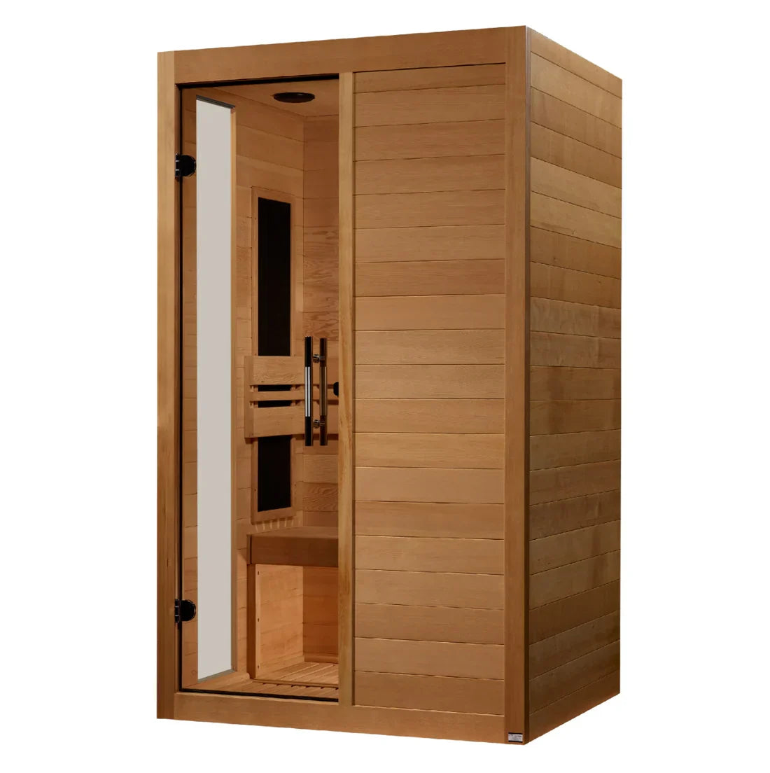 Dynamic Lucca 2026 | 2-Person Low EMF FAR Infrared Sauna | 7 Carbon Panels 360° Full-Wall Heat | Removable Bench for Yoga & Stretching | Chromotherapy | Canadian Hemlock | DYN-6215-05