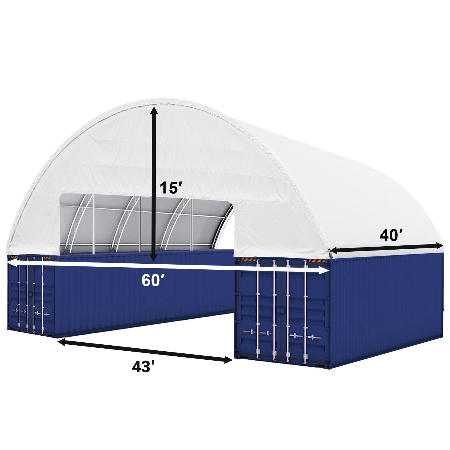 60'x40'x15' Double Truss Container Canopy Shelter