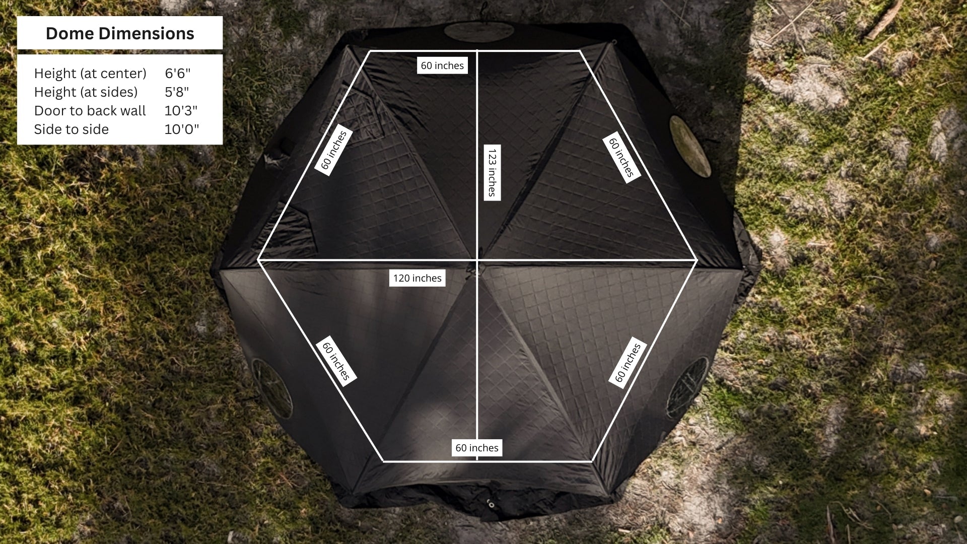 North Shore Sauna Dome | 8-Person Portable Wood-Fired Sauna Tent | Standing Room | 9.5 ft Wide | Dual Chimney Ports | Built for Groups, Retreats & Extreme Cold
