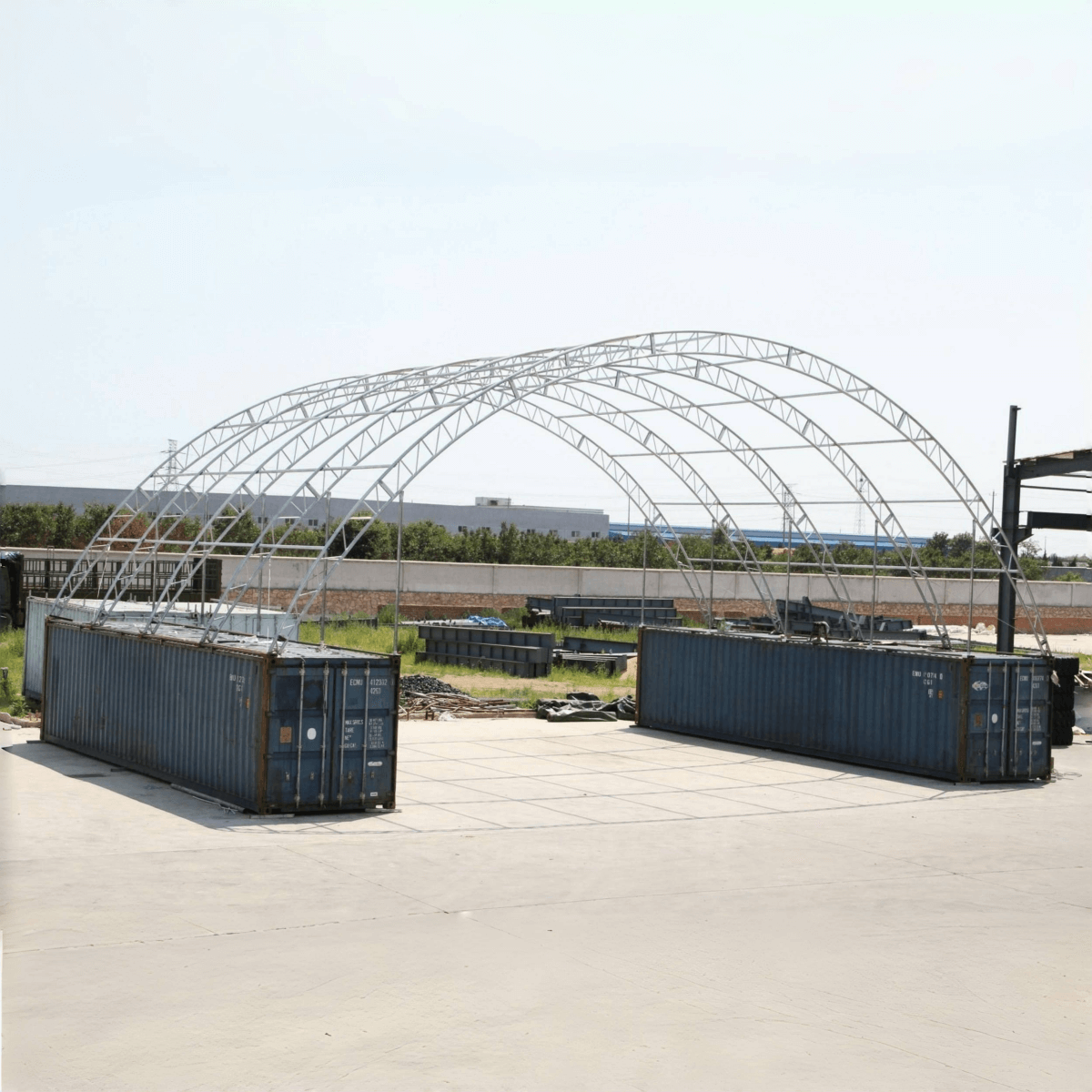 60'x40'x15' Double Truss Container Canopy Shelter