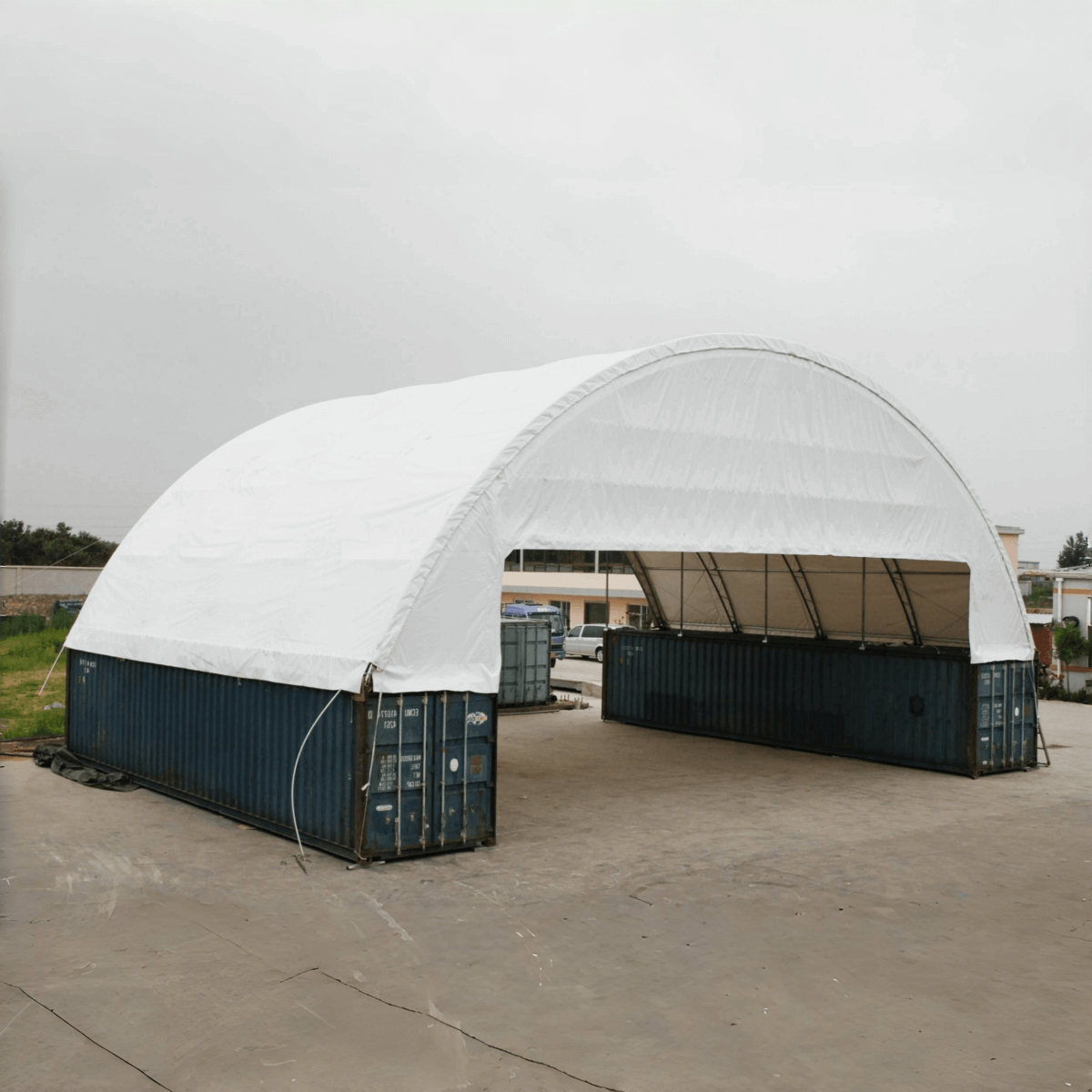 60'x40'x15' Double Truss Container Canopy Shelter