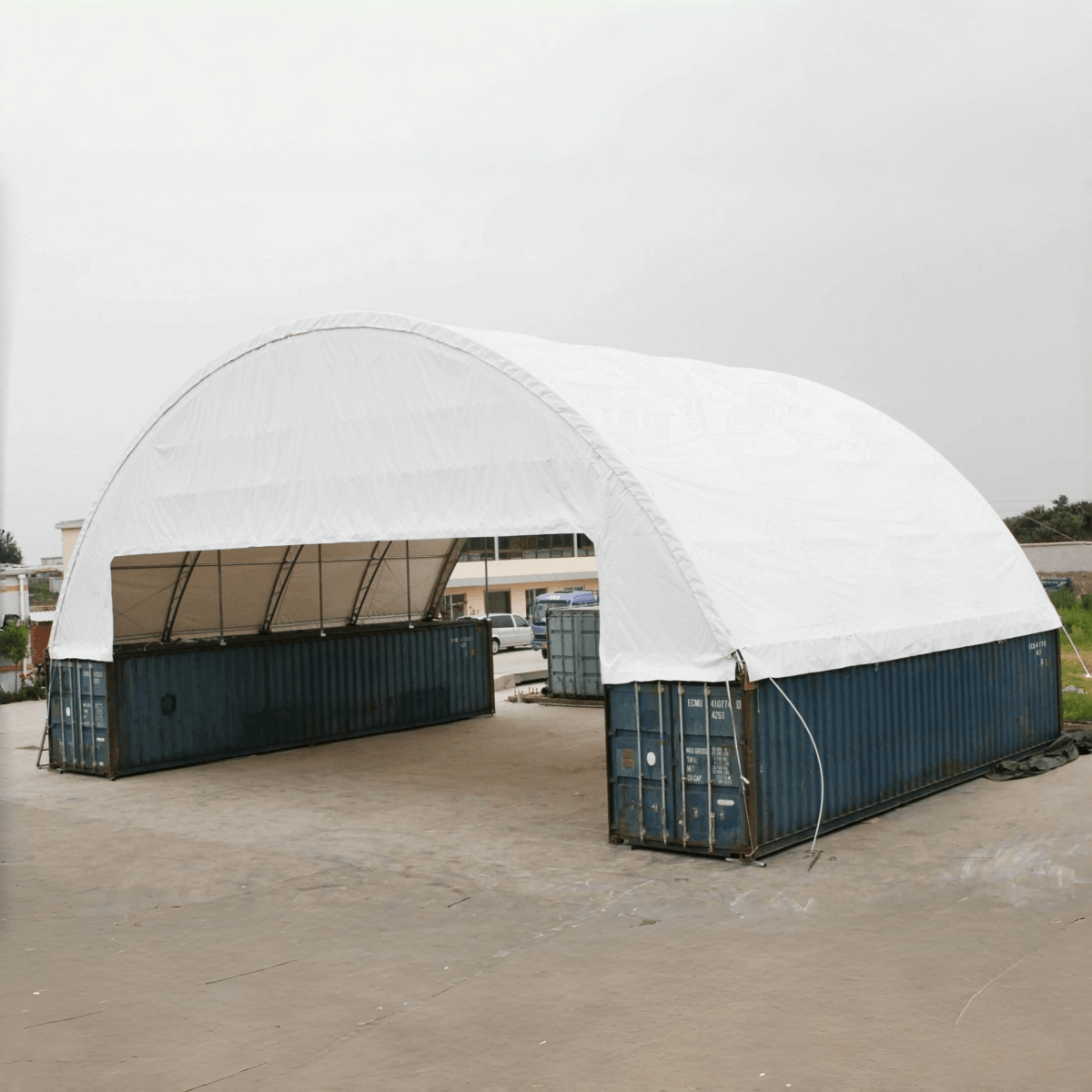 60'x40'x15' Double Truss Container Canopy Shelter