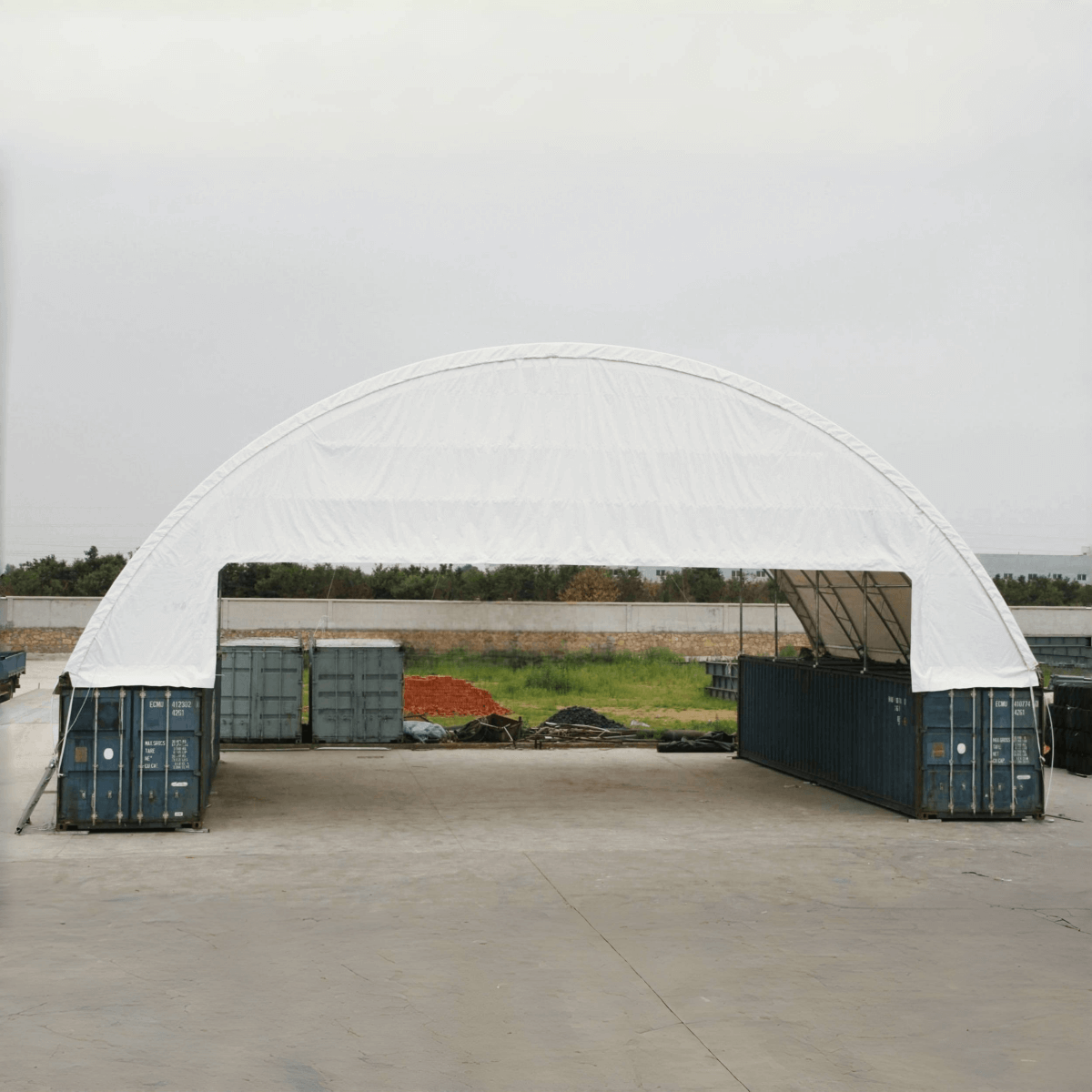 60'x40'x15' Double Truss Container Canopy Shelter