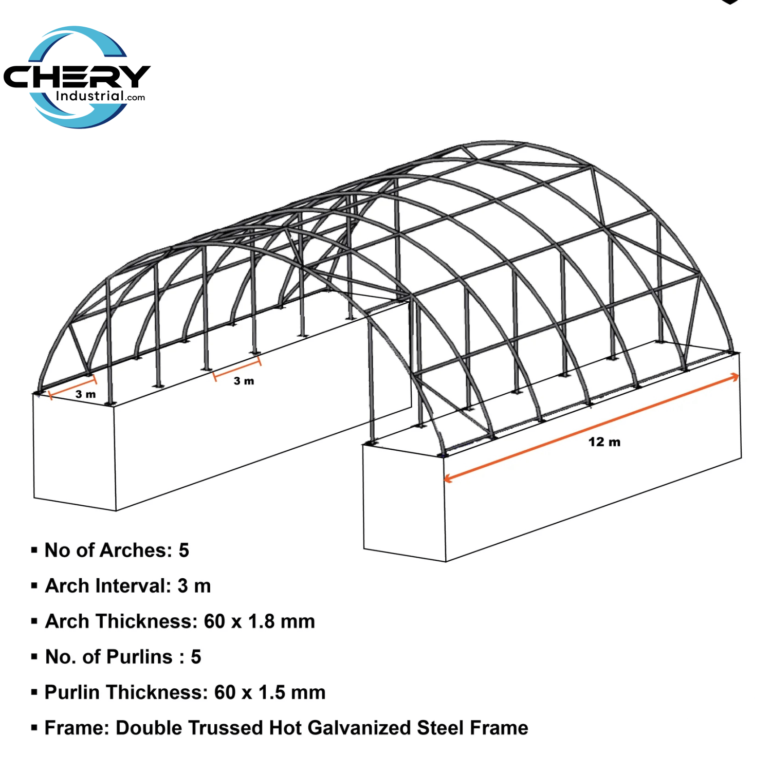 60'x40'x20' Double Truss Container Canopy Shelter