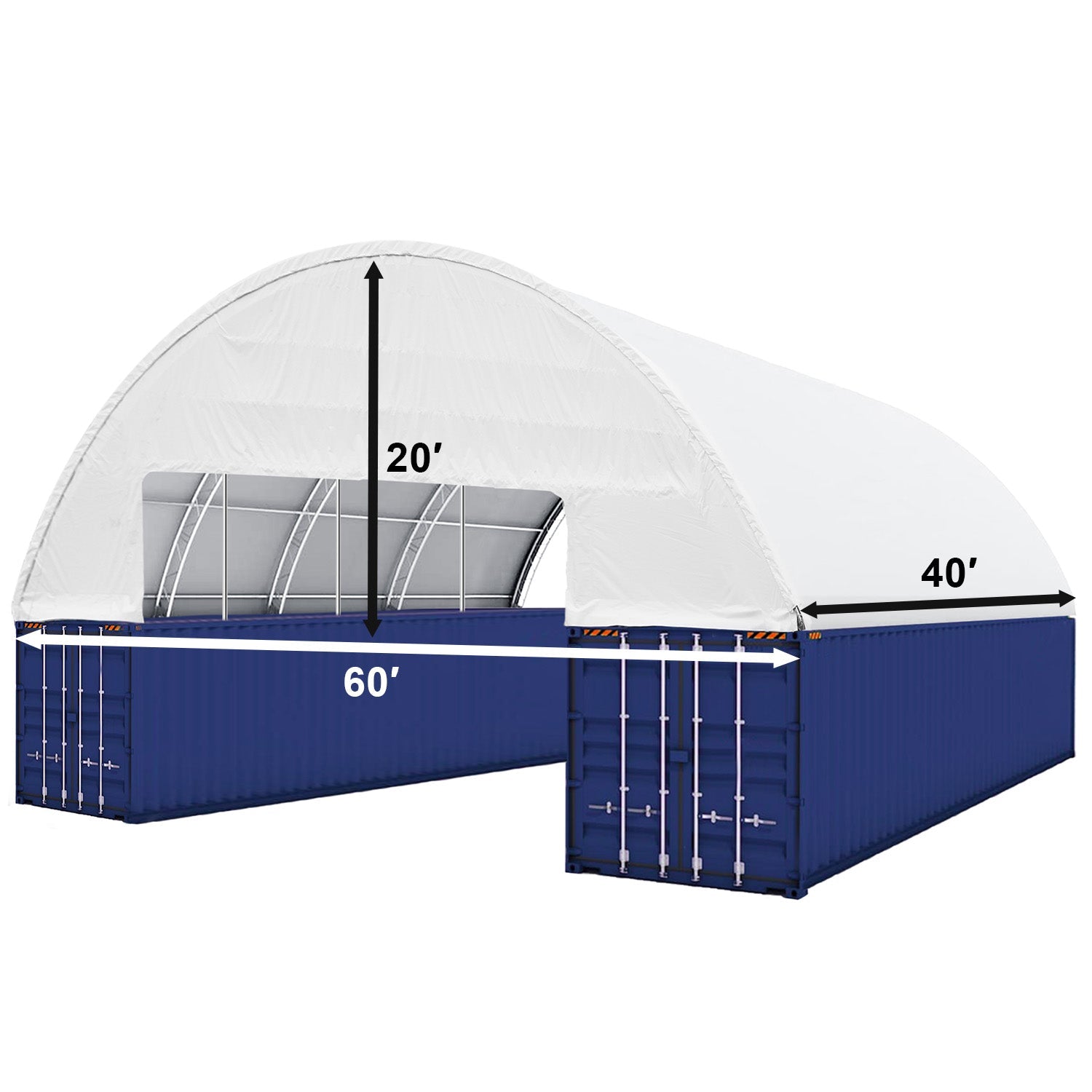 60'x40'x20' Double Truss Container Canopy Shelter