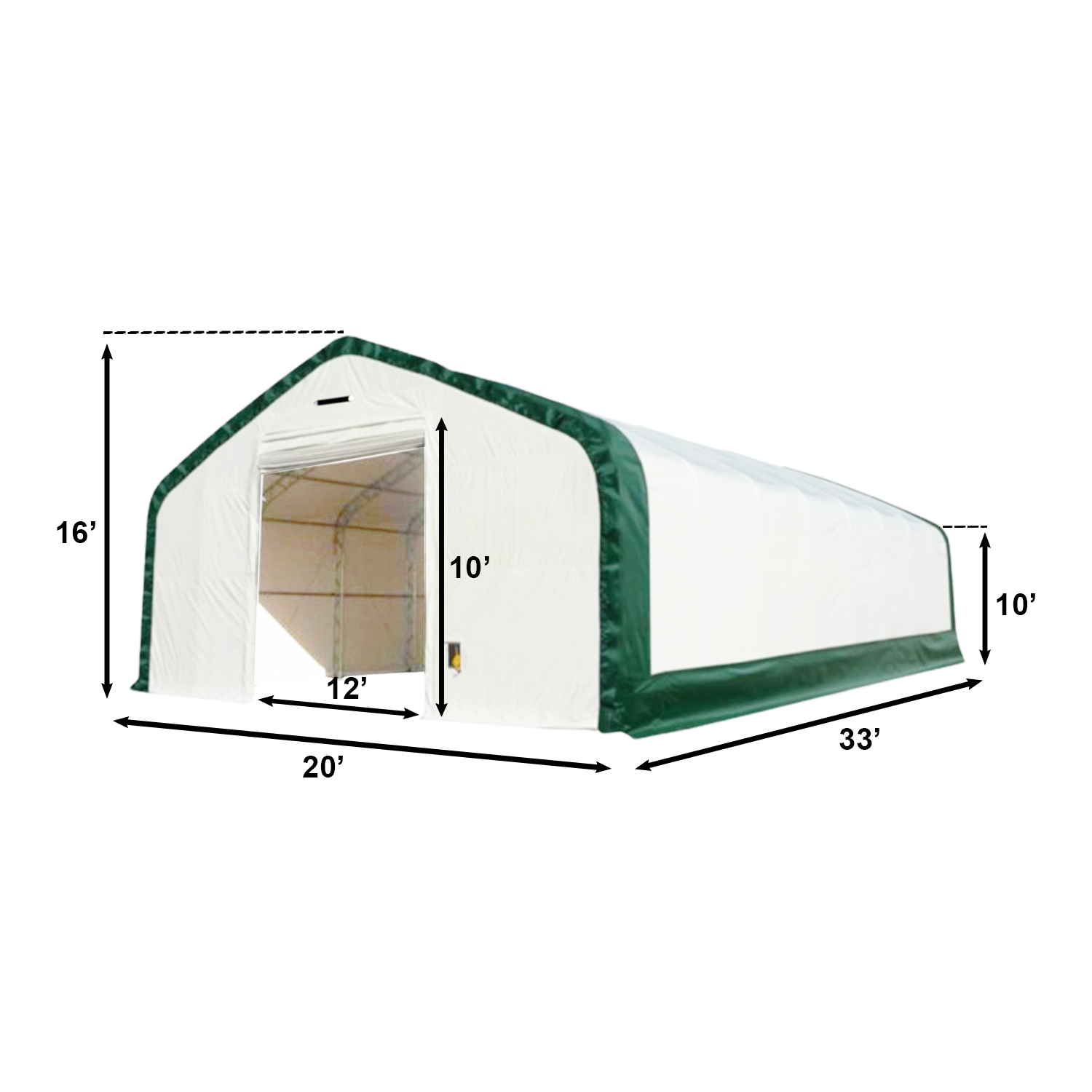 W20'xL33'xH16' Double Truss Storage Shelter