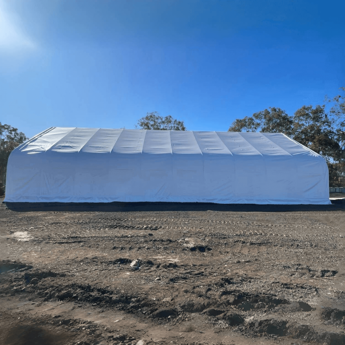 W50'xL80'xH23' Double Truss Storage Shelter