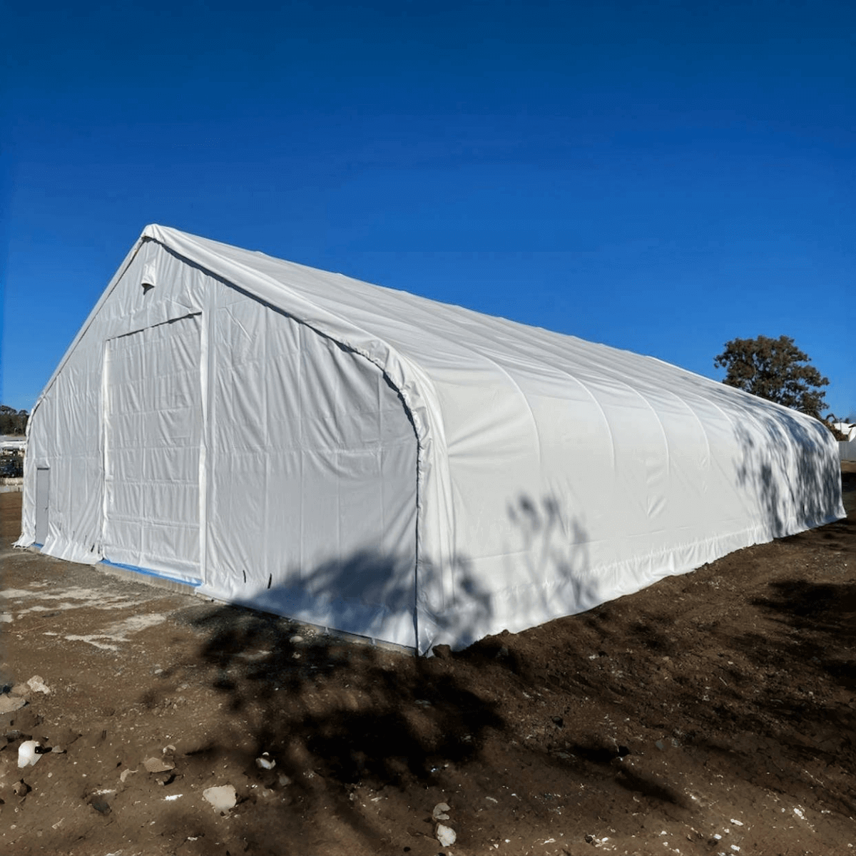 W70'xL120'xH28' Double Truss Storage Shelter