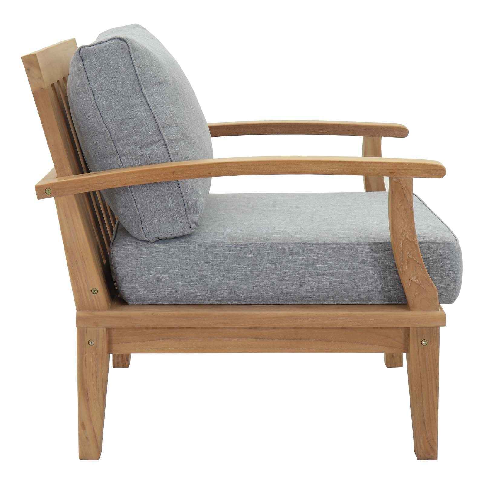 Patio Teak Furniture Set - Patio Elegance Marina 10-Piece Outdoor Teak Patio Set with Grey Cushions