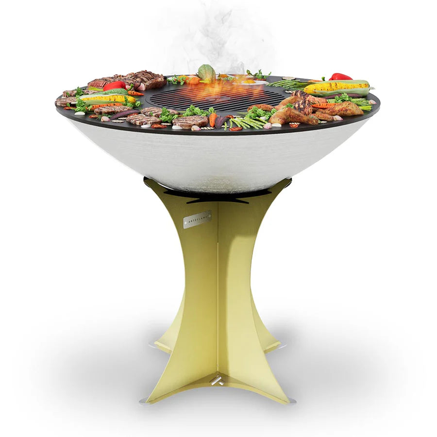 Arteflame 40″ Platinum Series — Stainless Fire Bowl Flat-Top Grill with Euro Base