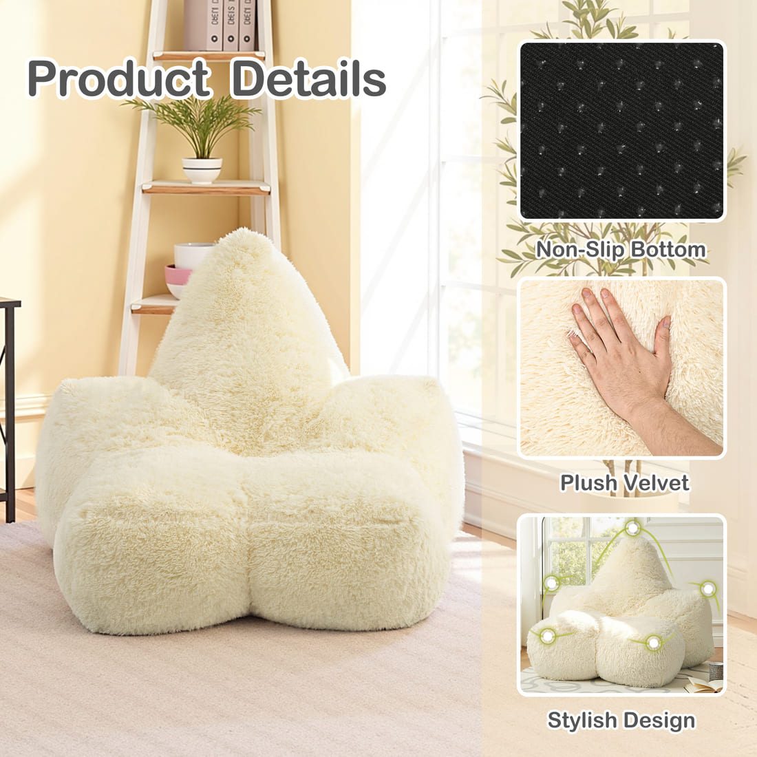Pamapic High Back Giant Bean Bag Chair for Adults