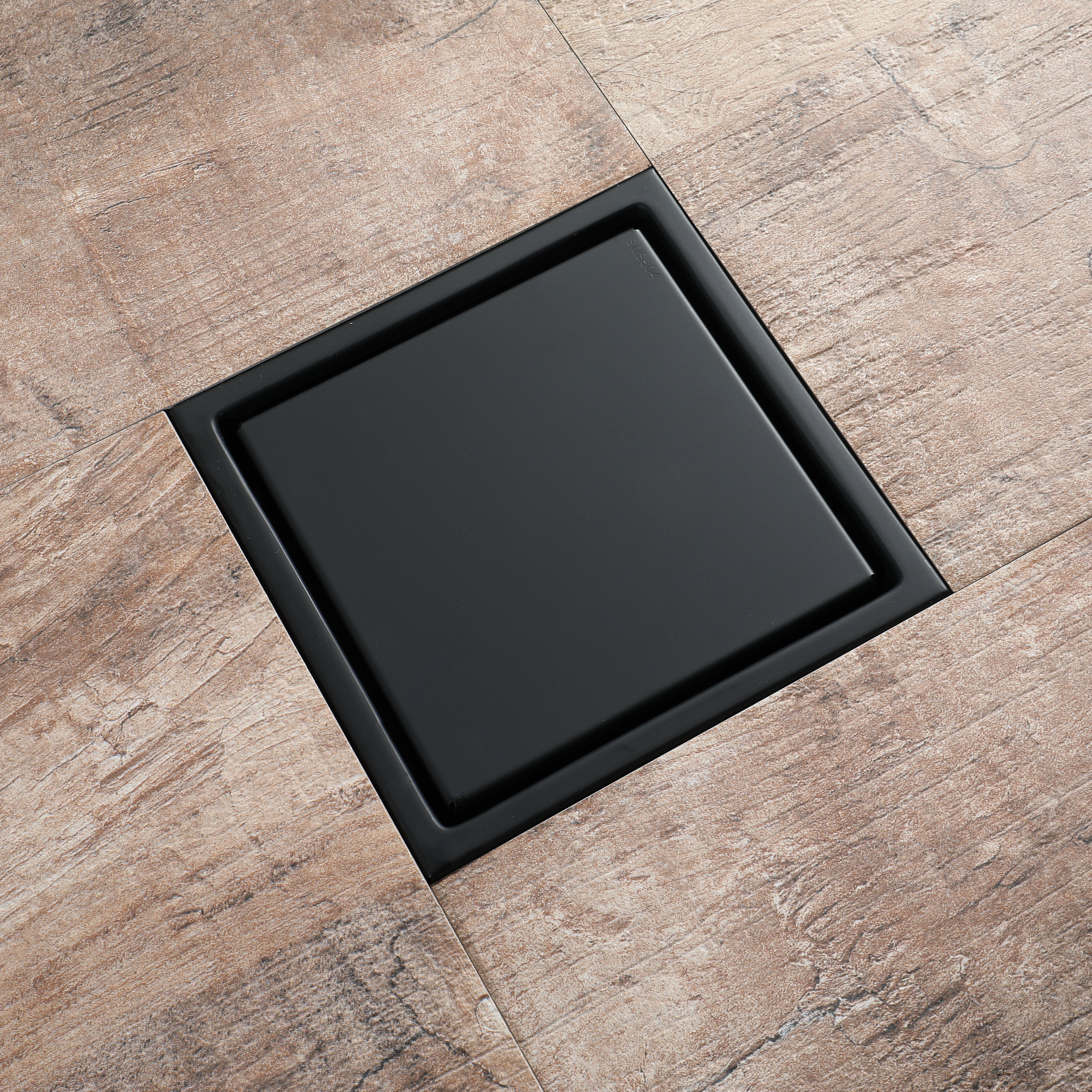 Matte Black stainless floor drain 6x6inch