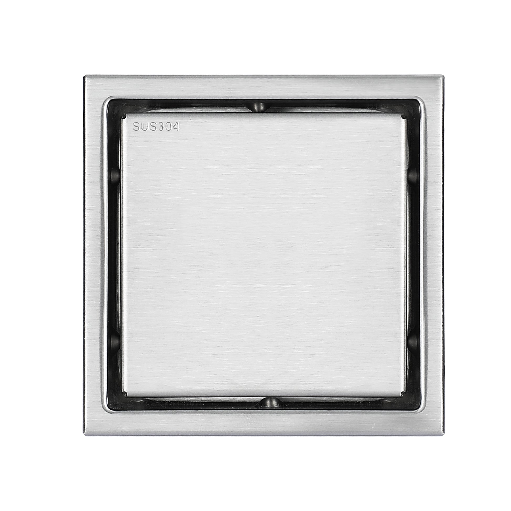 Brushed nickel stainless floor drain 6x6inch