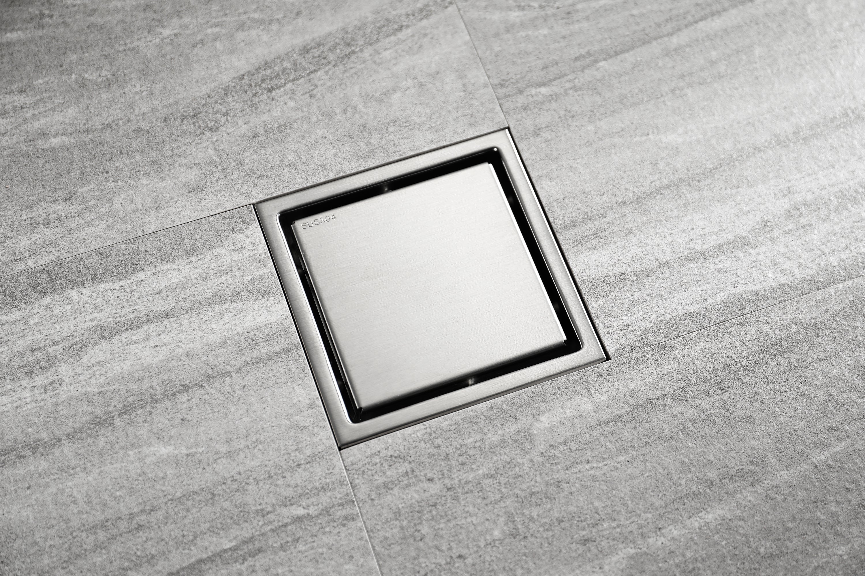 Brushed nickel stainless floor drain 6x6inch
