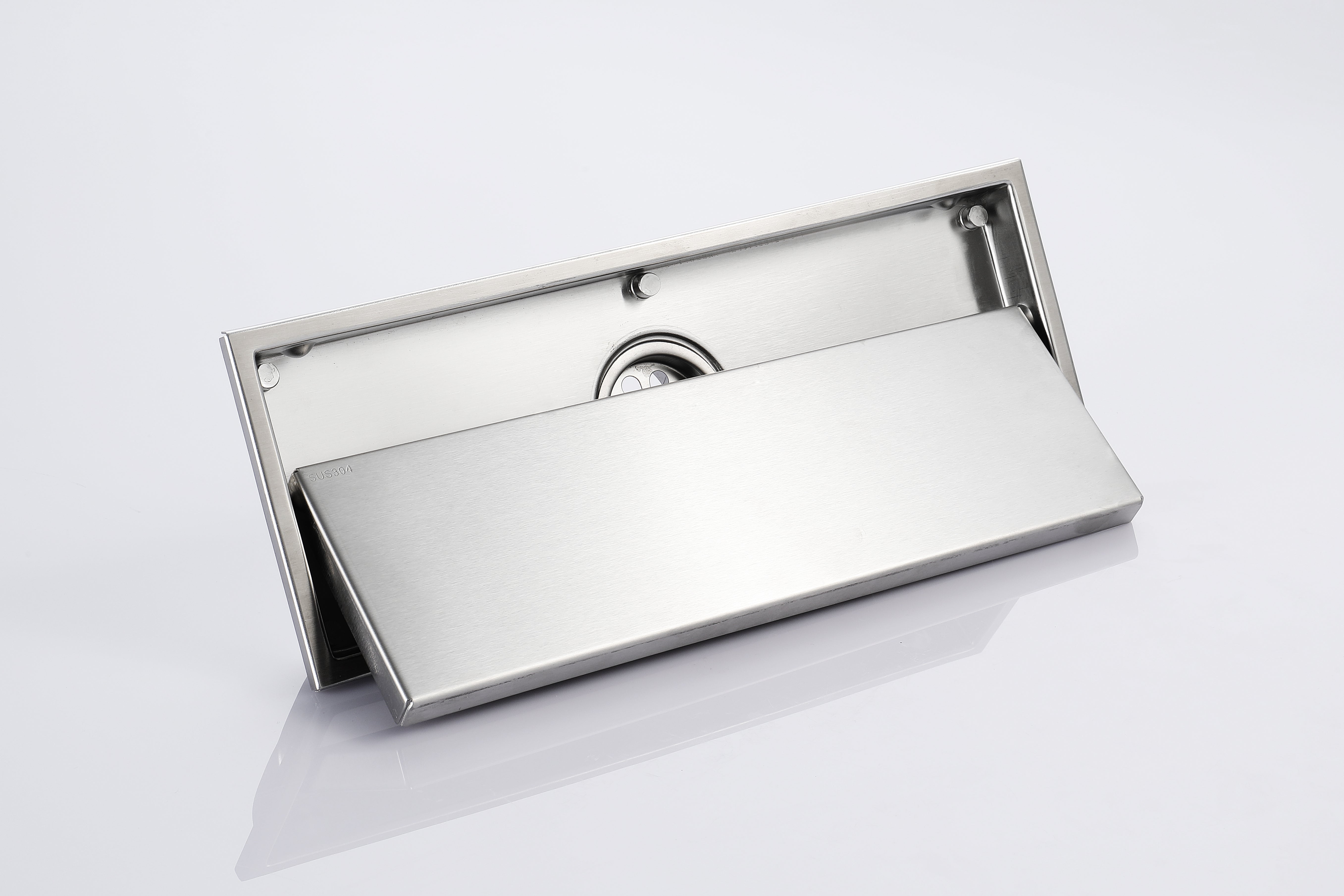 Brushed nickel stainless floor drain 11.8inch x 4.3 inch