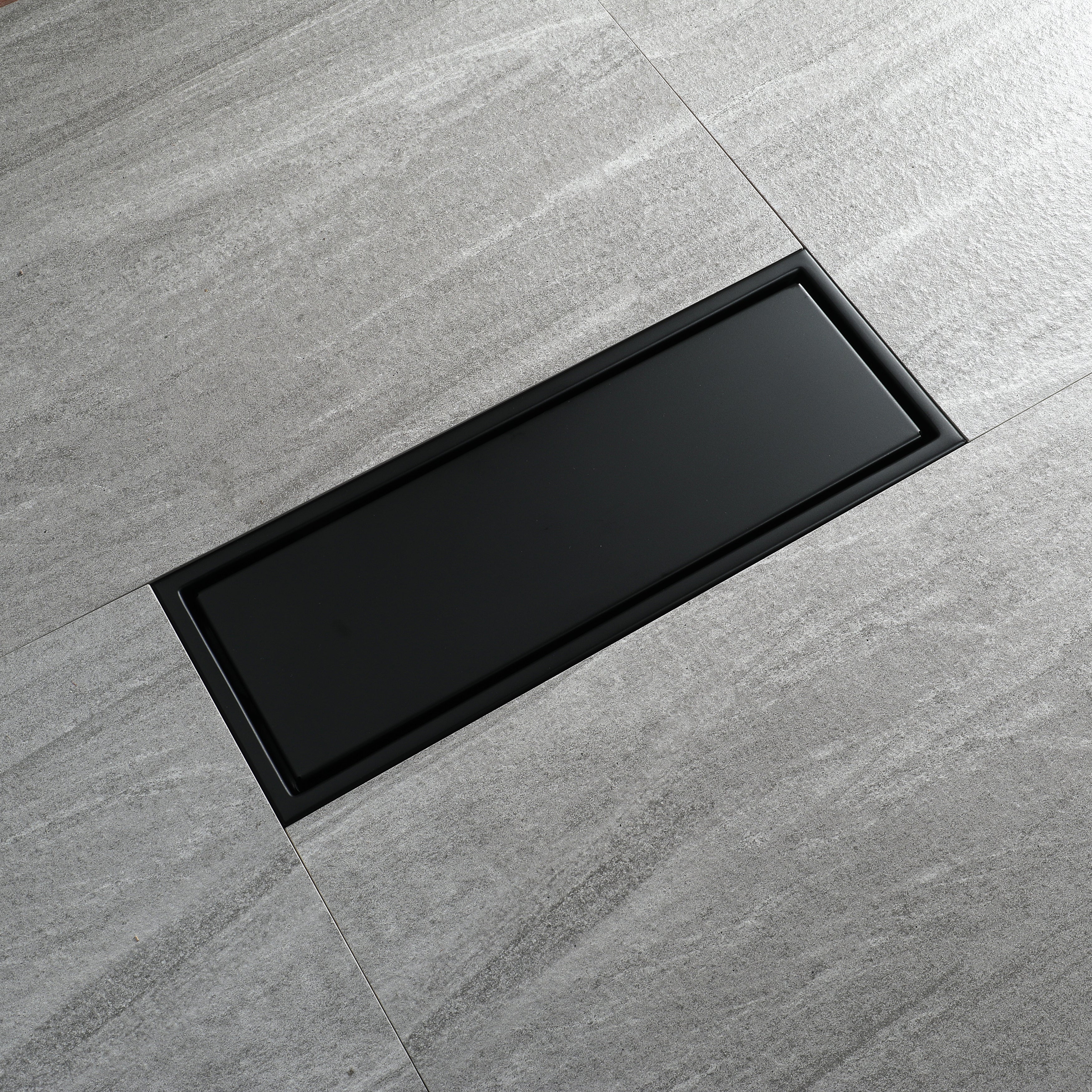 Matte Black stainless floor drain 11.8inch x 4.3 inch