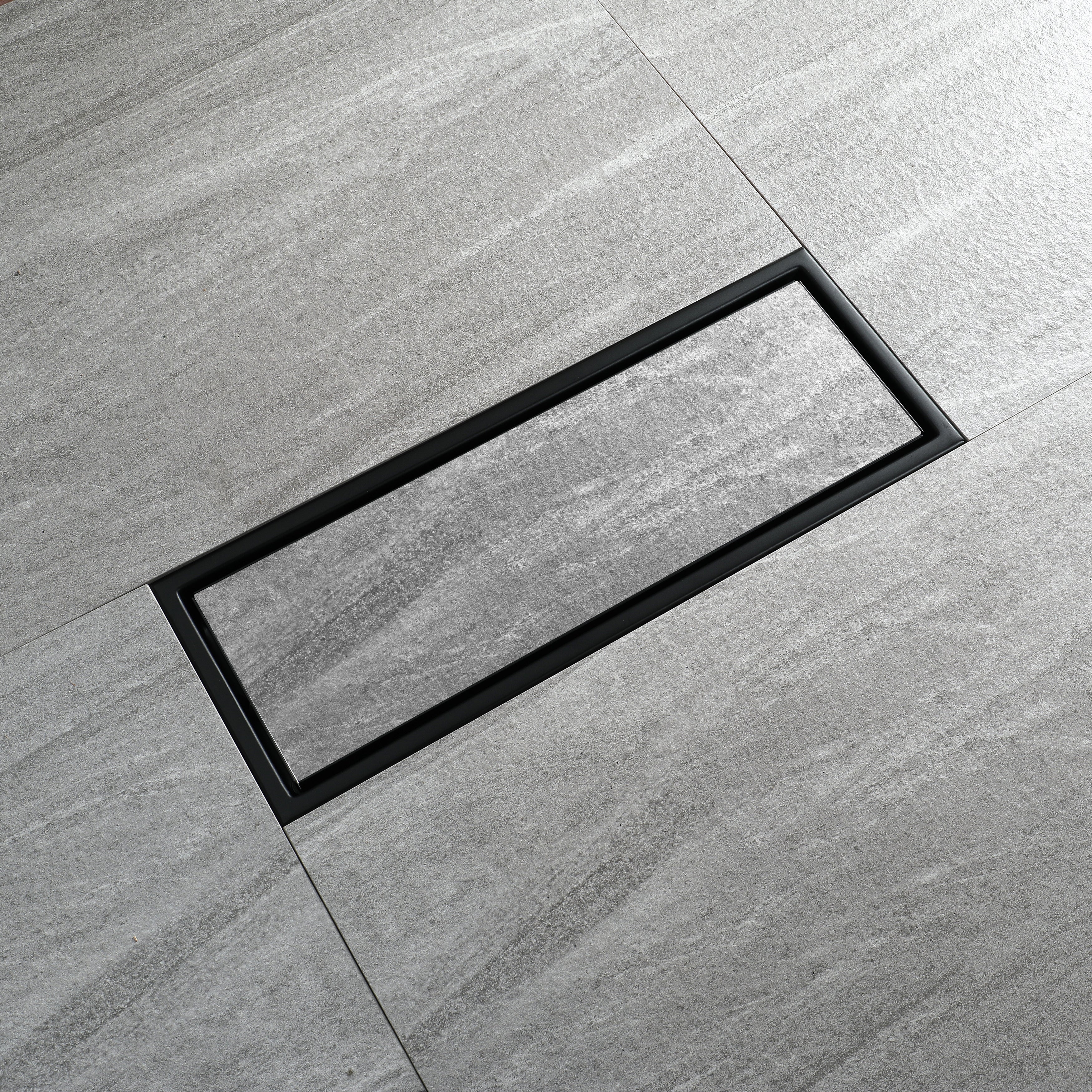 Matte Black stainless floor drain 11.8inch x 4.3 inch