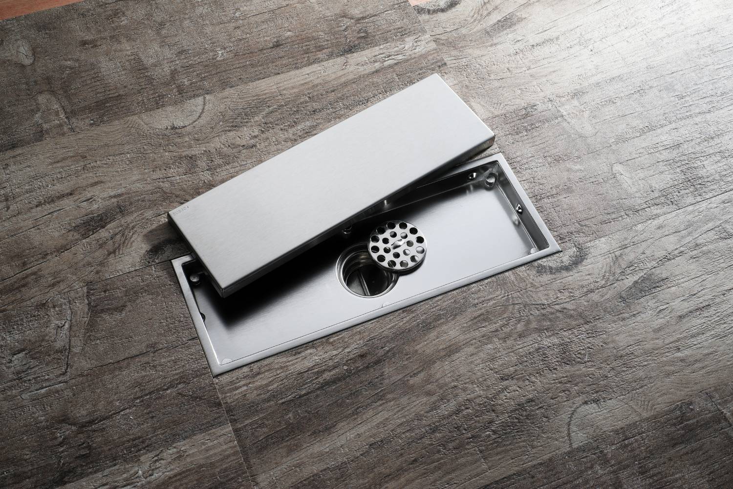 Brushed nickel stainless floor drain 11.8inch x 4.3 inch