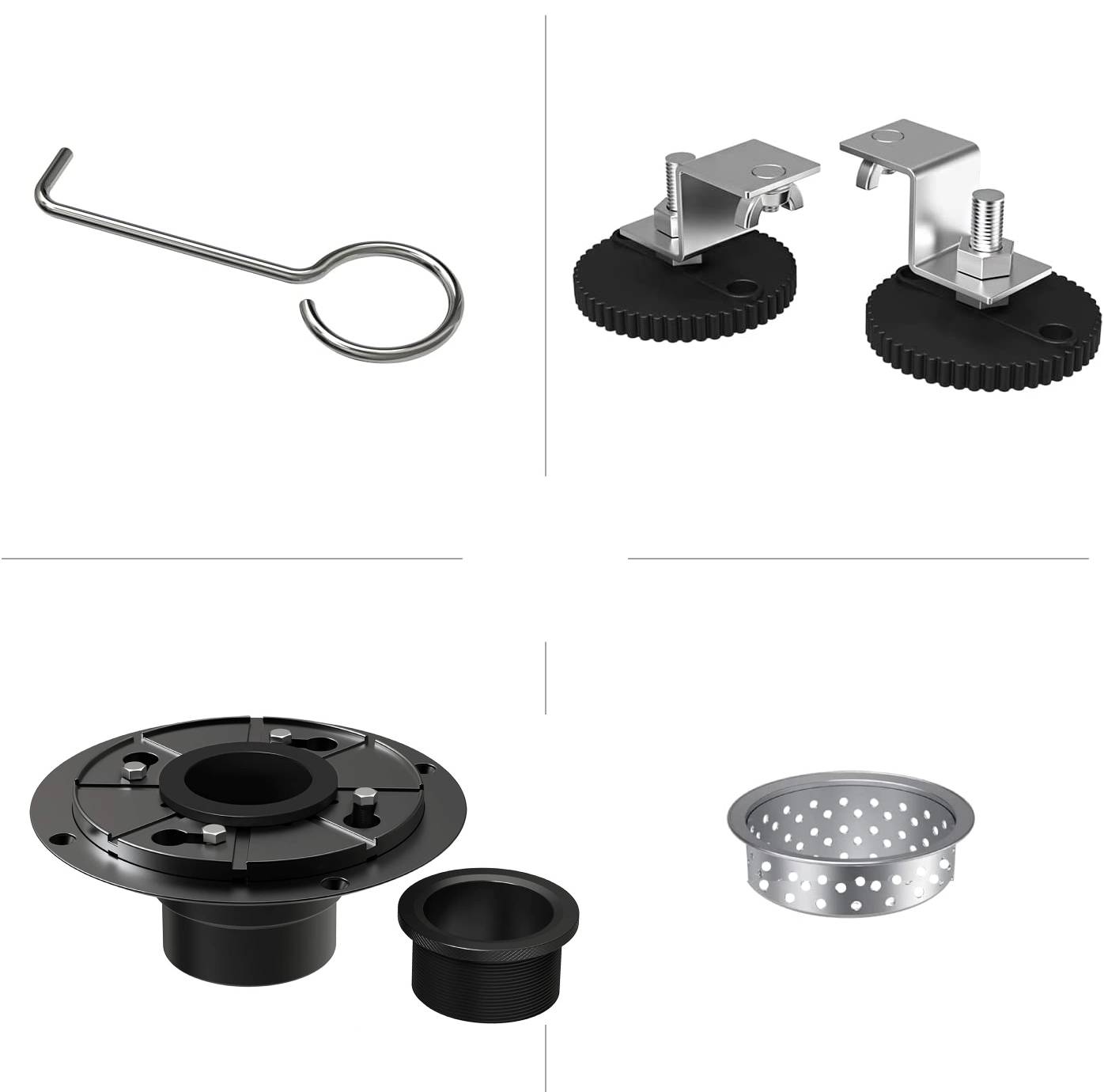 Brushed nickel Linear shower drain stainless steel material 24 inch with tile insert 2-in-1 cover with hair strainer and adjustment feet