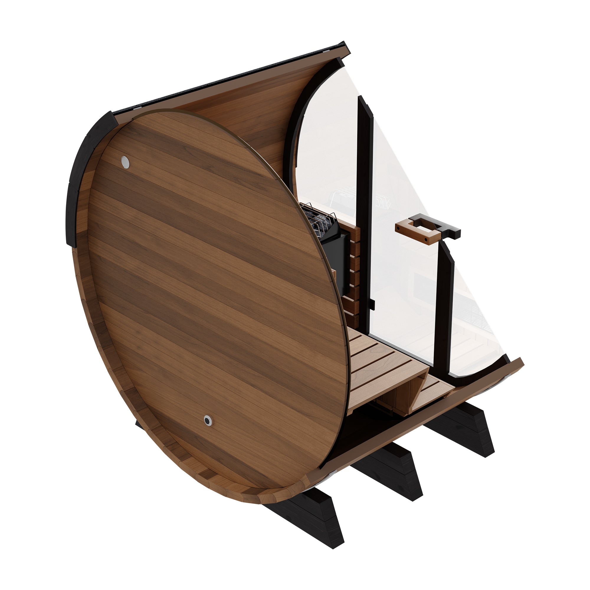 Finnmark FD-6 | 4-Person Cedar Combination Barrel Sauna | Traditional Steam + Spectrum Plus™ Full Spectrum Infrared | Clear-Grade Canadian Cedar | Wi-Fi Controls | Bluetooth Audio | RGB Lighting | 185°F+