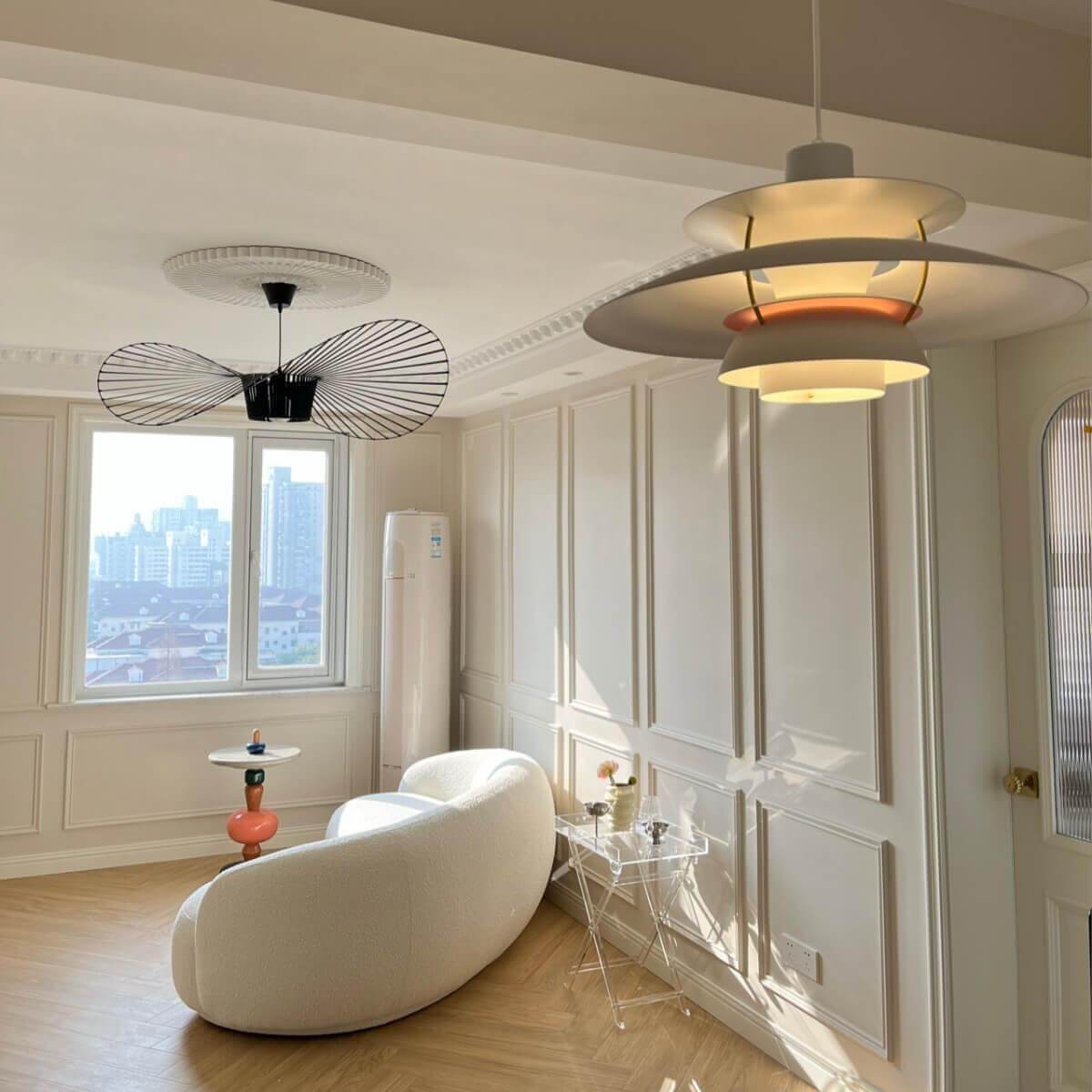 French Vertigo Fiberglass Chandelier 39.4"