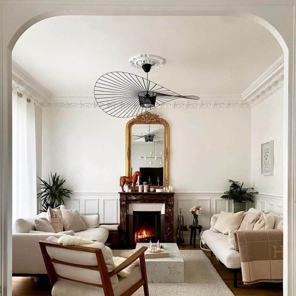 French Vertigo Fiberglass Chandelier 39.4"