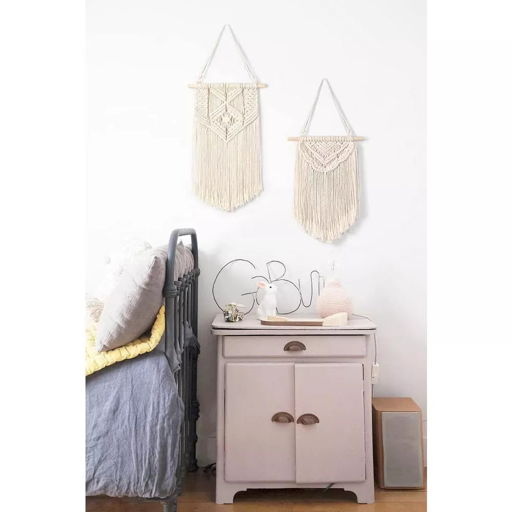 2-Piece Boho Macrame Wall Hanging Set | Nursery & Bedroom Decor