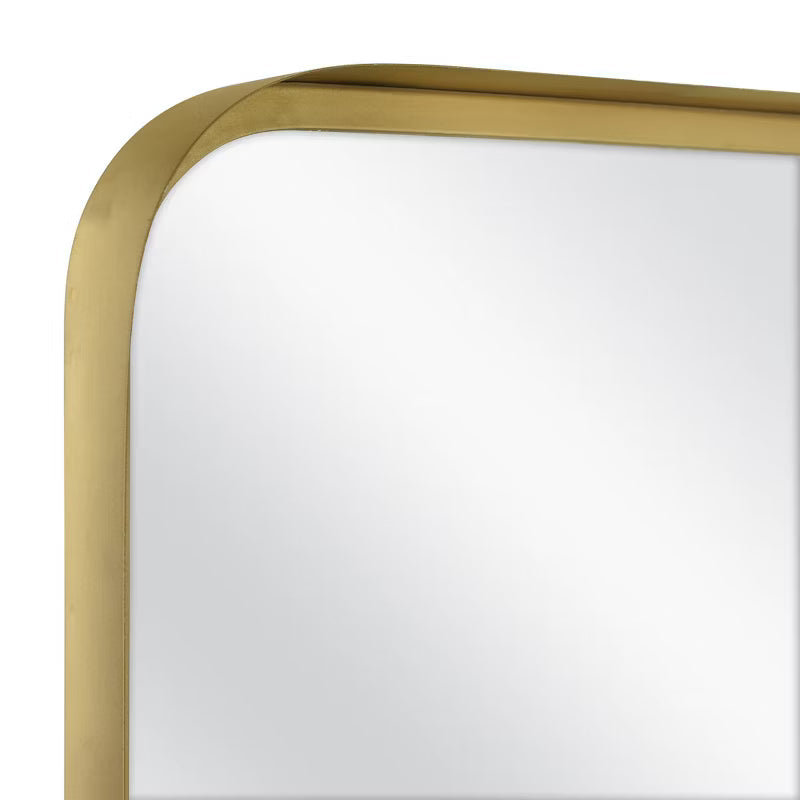 24" x 36" Rectangular Decorative Mirror with Rounded Brass