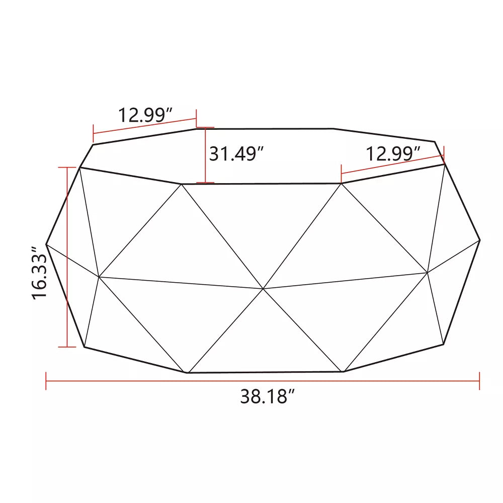 38" Modern Farmhouse Coffee Table – Vintage Wooden Drum Table with 3D Embossed Design