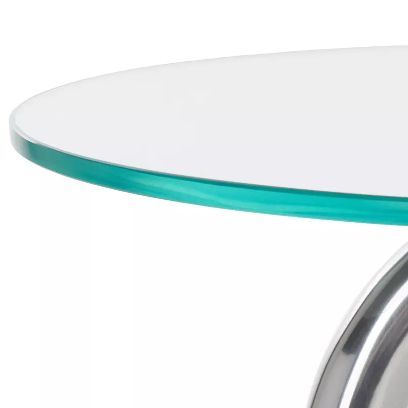Birbiglia Bird Base Accent Table - ACC4610B - Silver/Glass