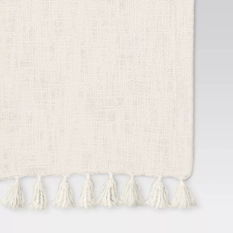 108"x14" Cotton Textured Table Runner - Threshold™ Ivory