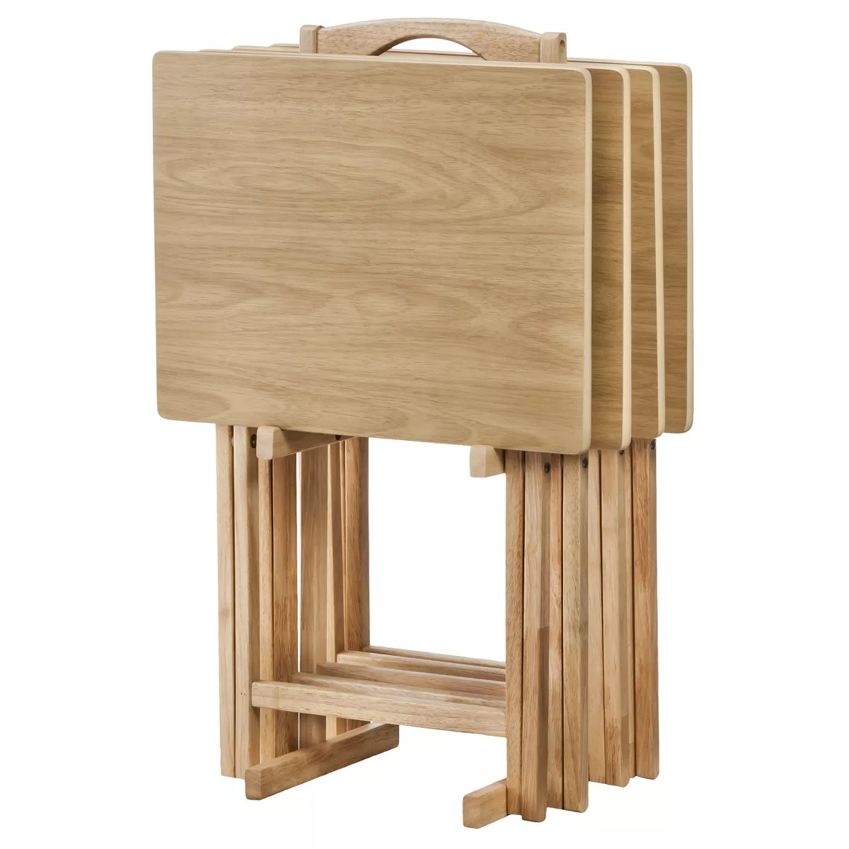 5pc TV Tray Set Wood