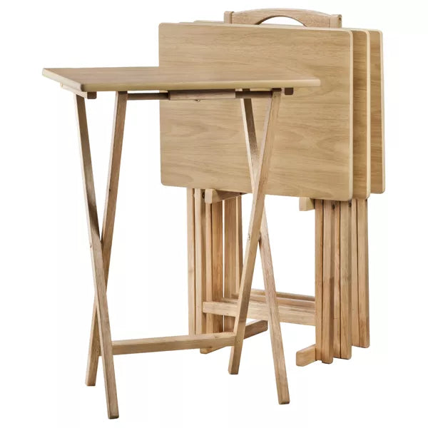 5pc TV Tray Set Wood