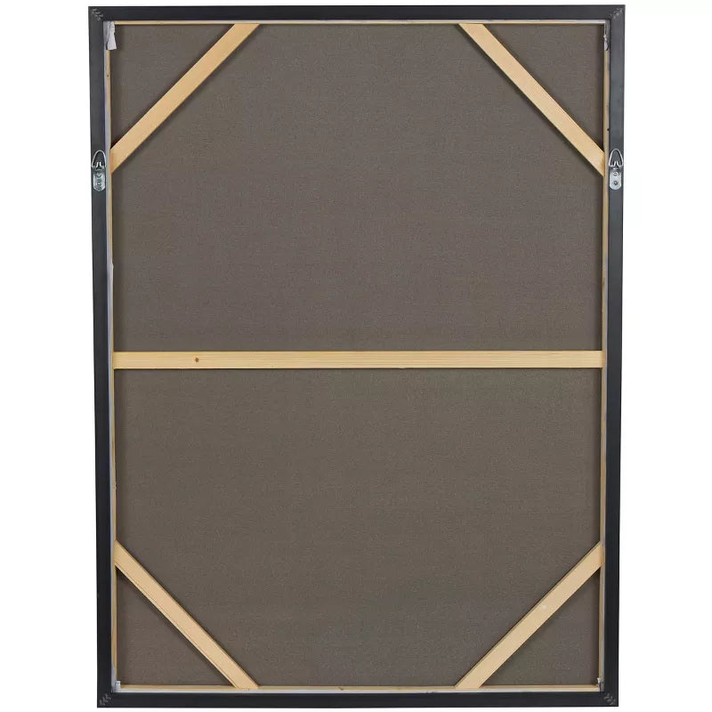 39" x 30" Canvas Abstract Colorblock Shape Framed Wall Art with Black Frame