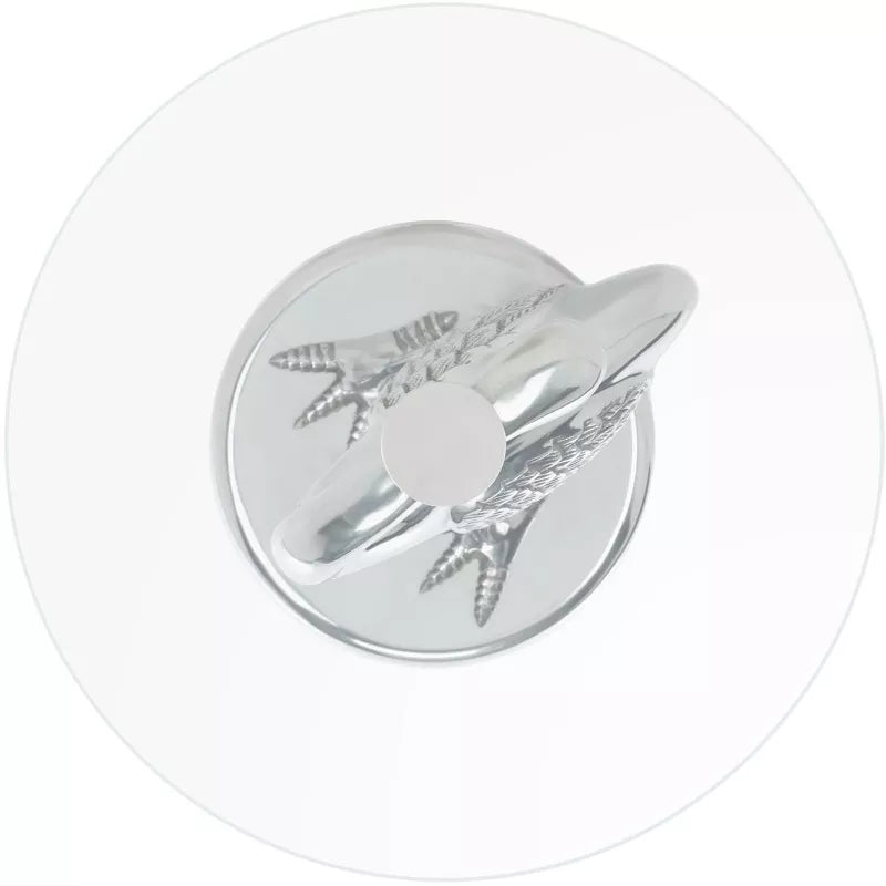 Birbiglia Bird Base Accent Table - ACC4610B - Silver/Glass